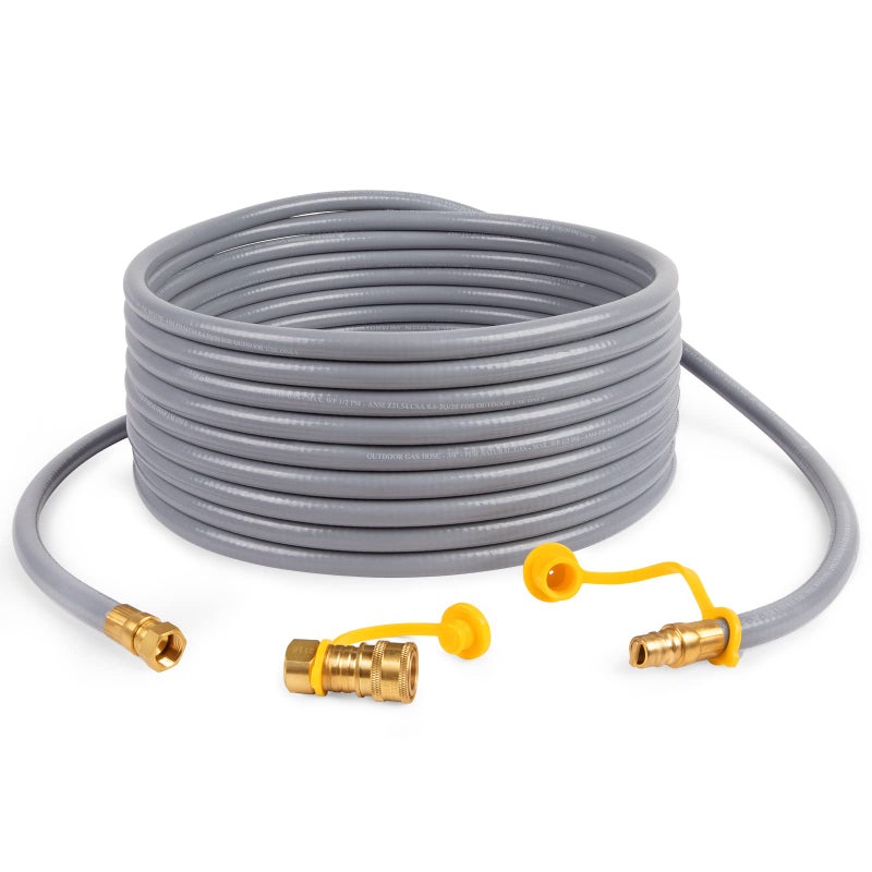 GASPRO 36 FT 3/8" ID Natural Gas Hose, Low Pressure LPG Hose with Quick Connect, for Weber, Char-broil, Pizza Oven, Patio Heater and More - Image 1